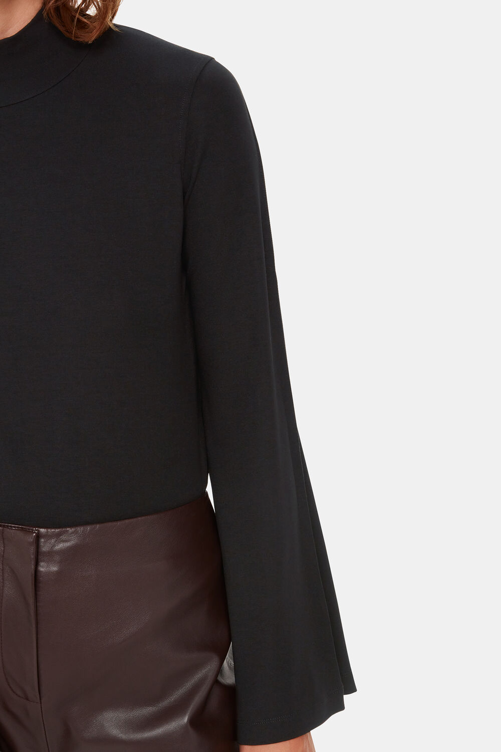 Wide Sleeve High Neck Top