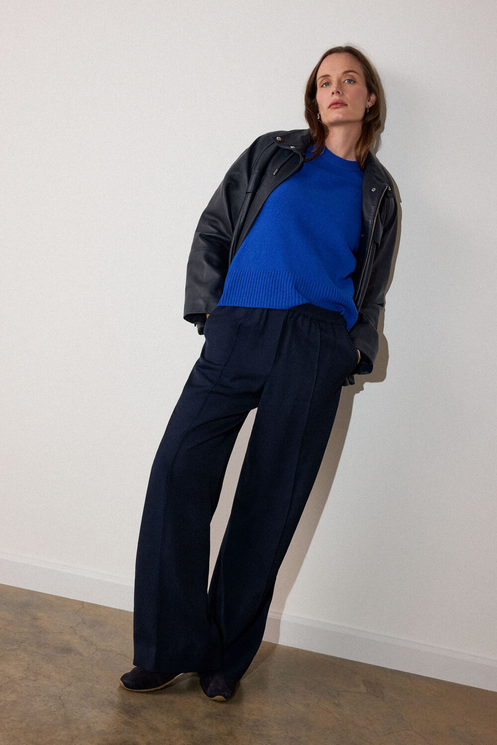 Blue Wool Knitted Tee