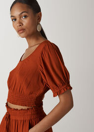 Textured Crop Top Rust