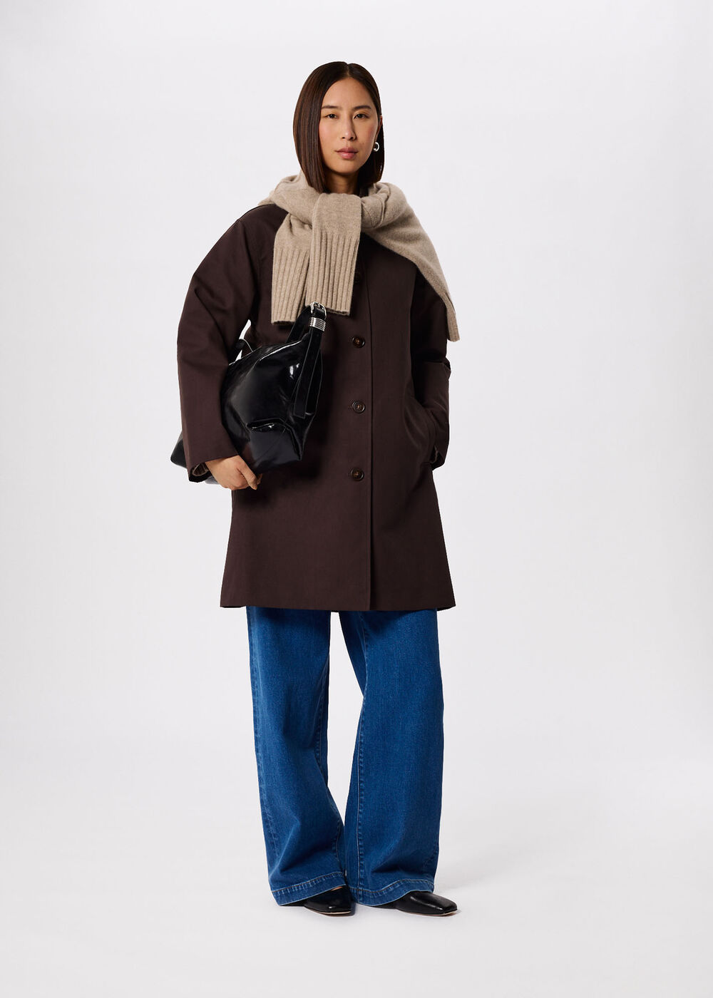 Check Lined Car Coat