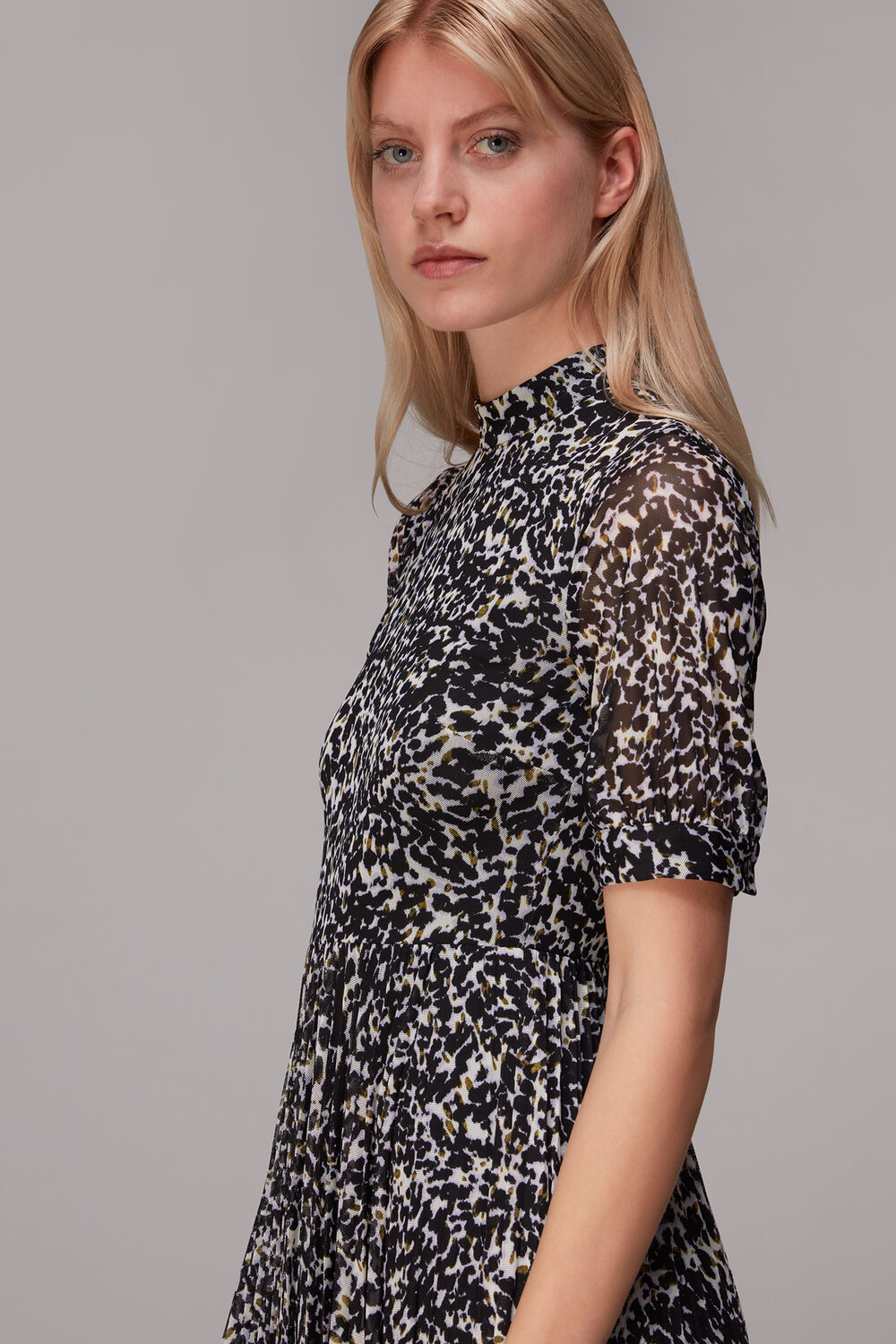Smudge Cheetah Mesh Dress