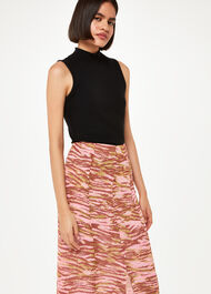 Clouded Tiger Button Skirt