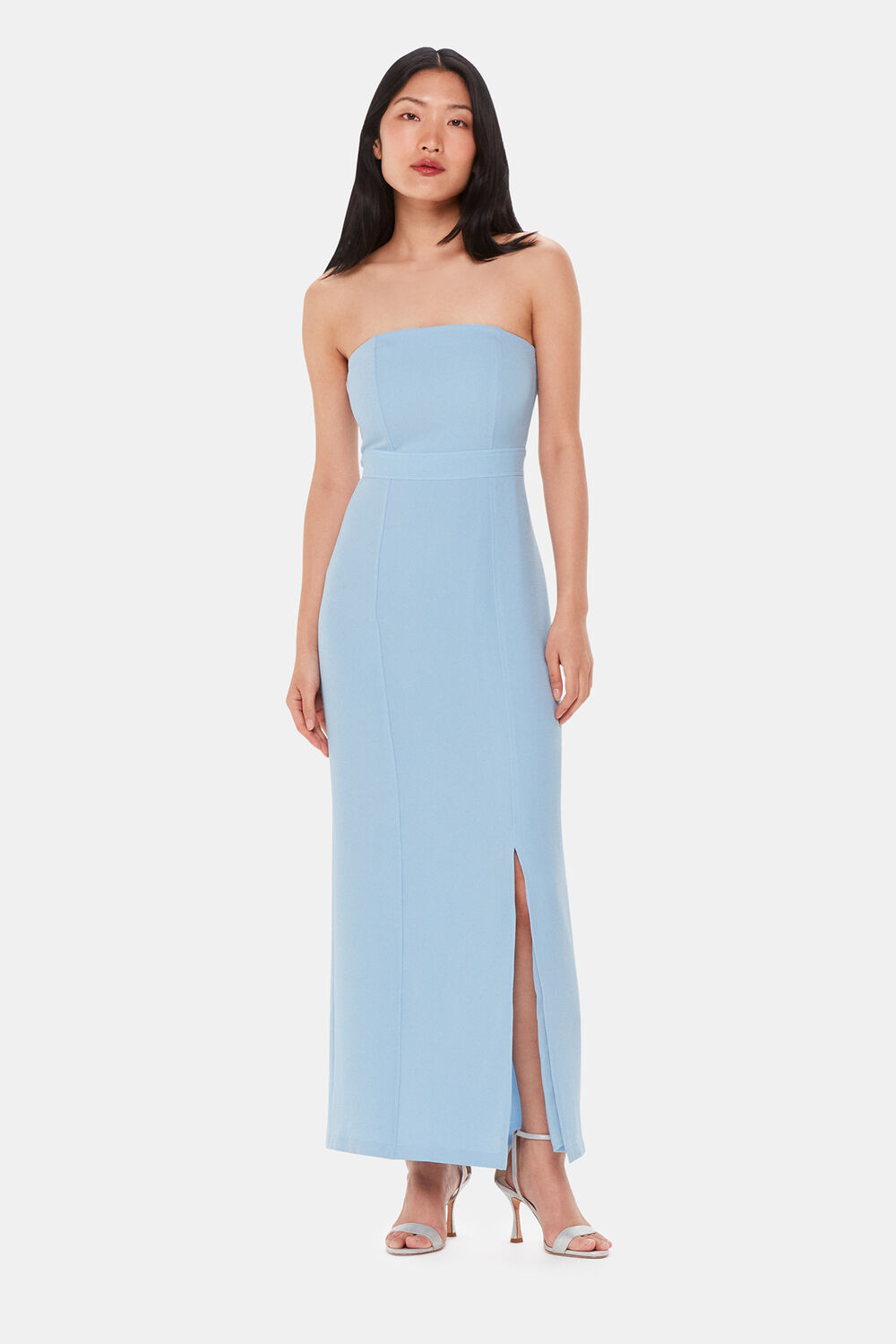 Pale Blue Gemma Strapless Maxi Dress