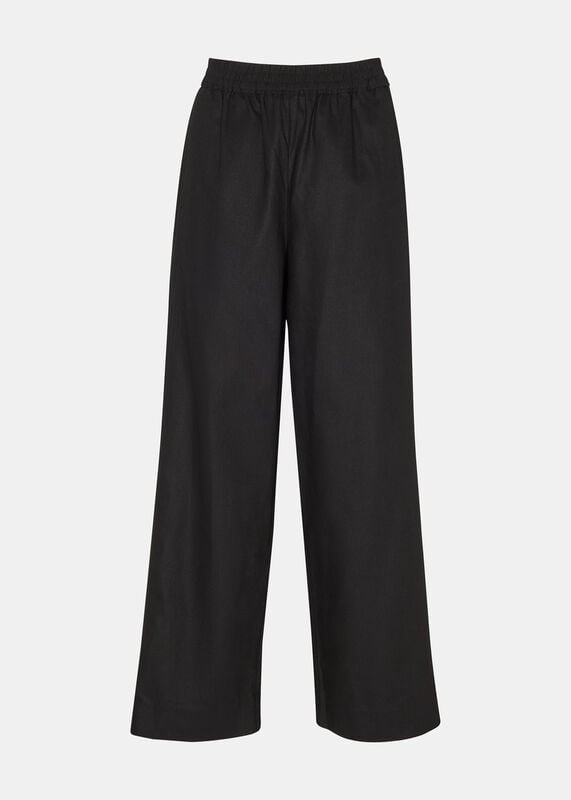 Black Petite Lindsey Linen Blend Pants 