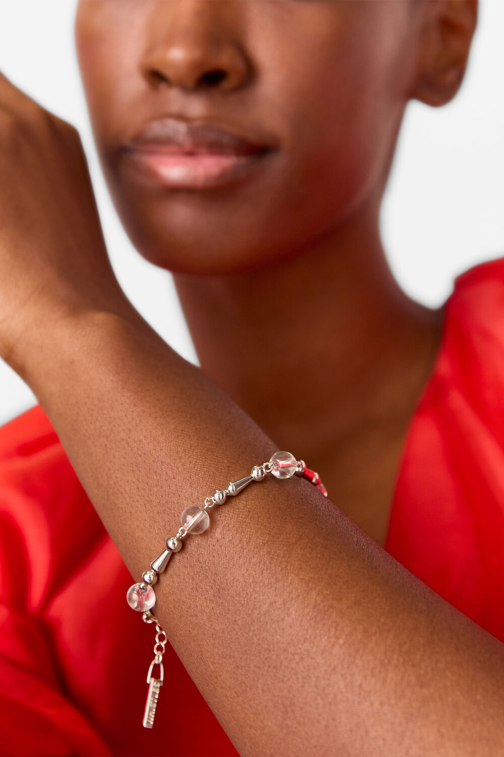 Silver Beaded Chain Bracelet