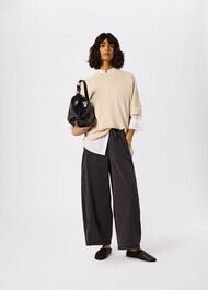 Petite Casual Denim Barrel Trouser