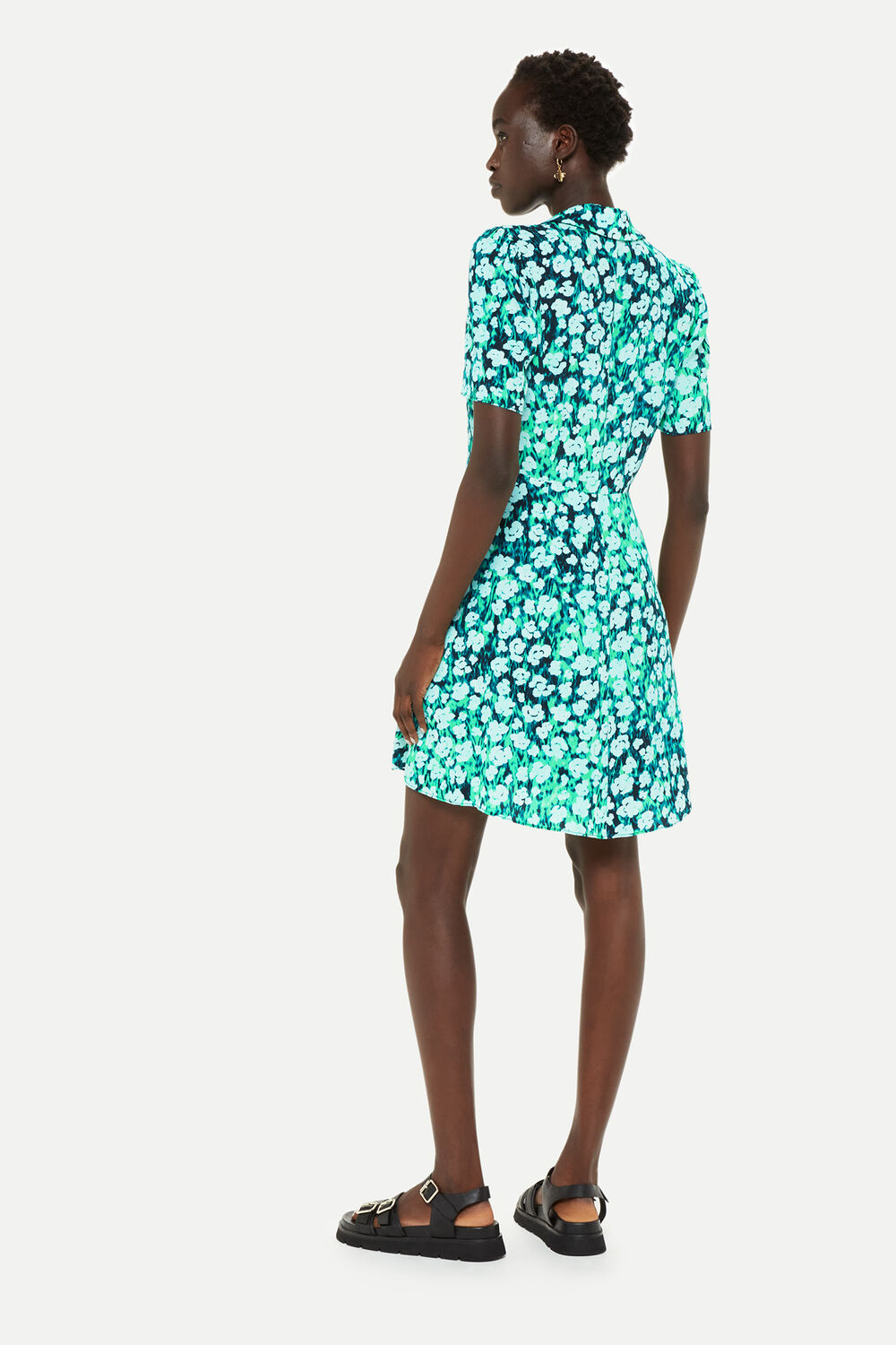 Green Floral Petal Rowan Dress