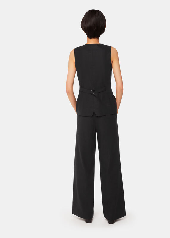 Black Lindsey Linen Blend Trouser