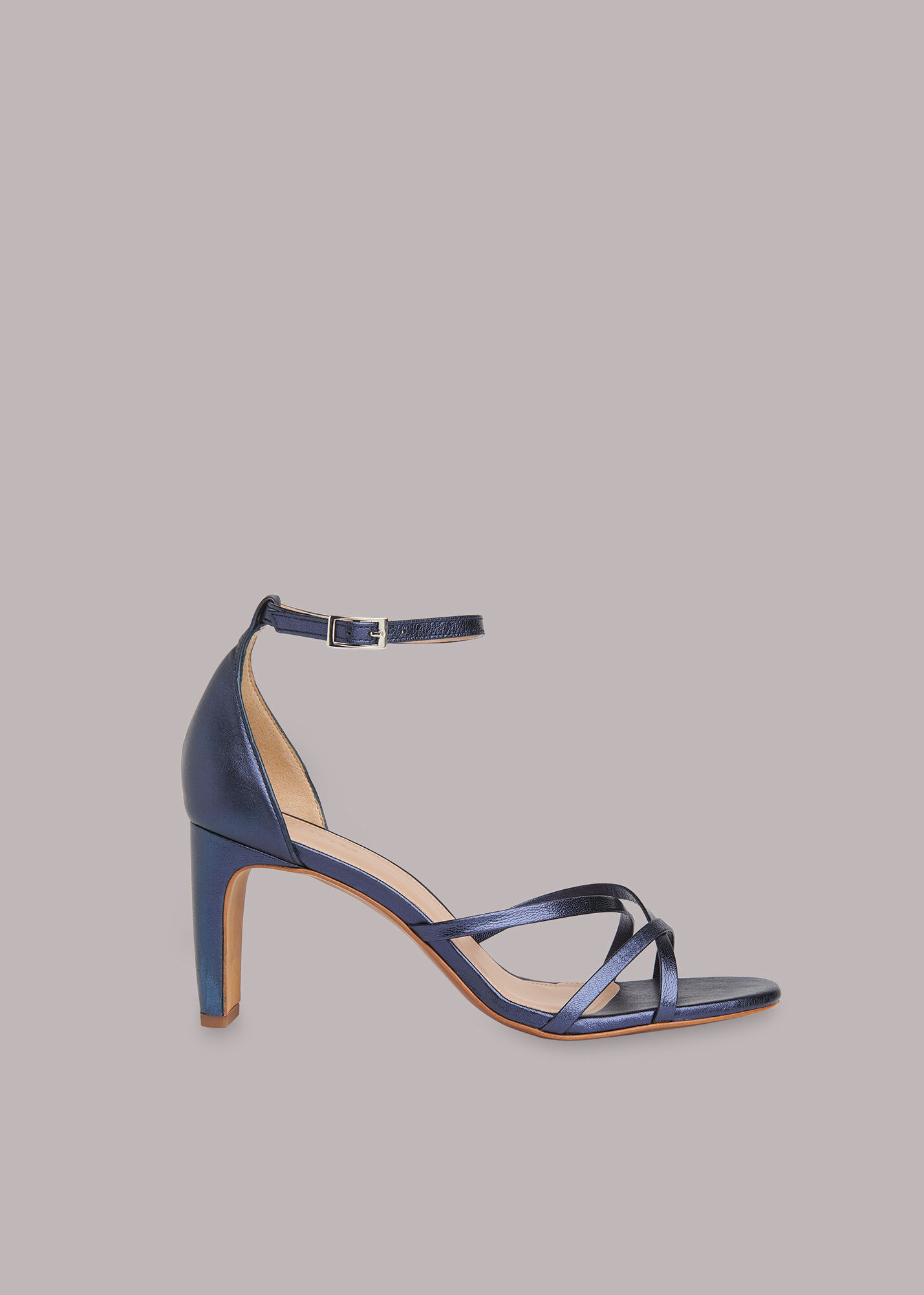 Navy strappy cheap heeled sandals