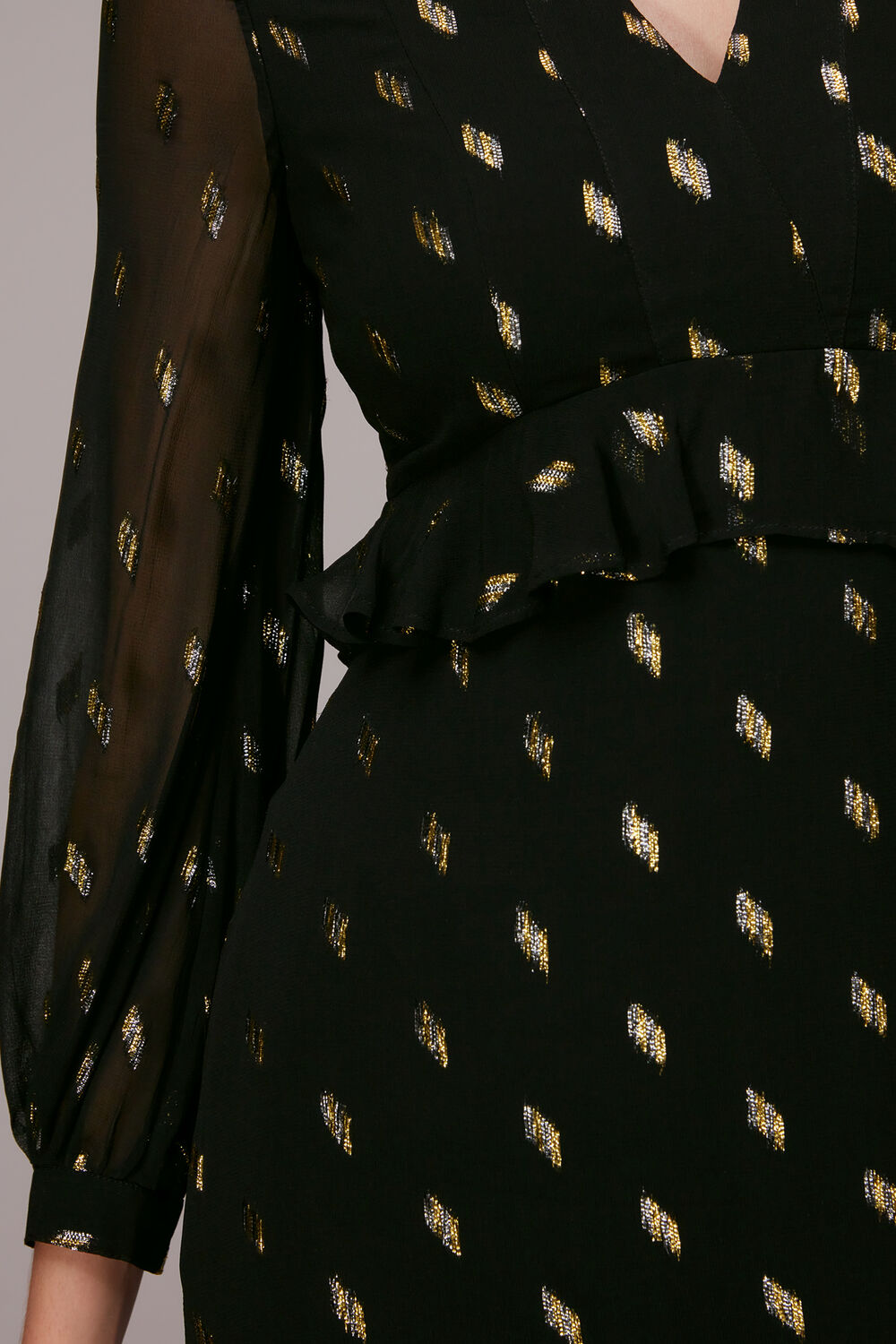 Dobby Metallic Midi Dress