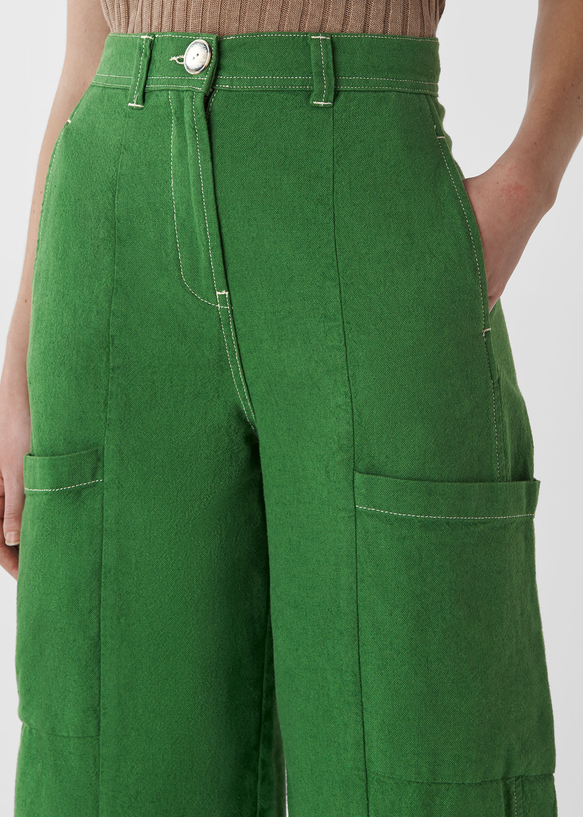 green utility trousers