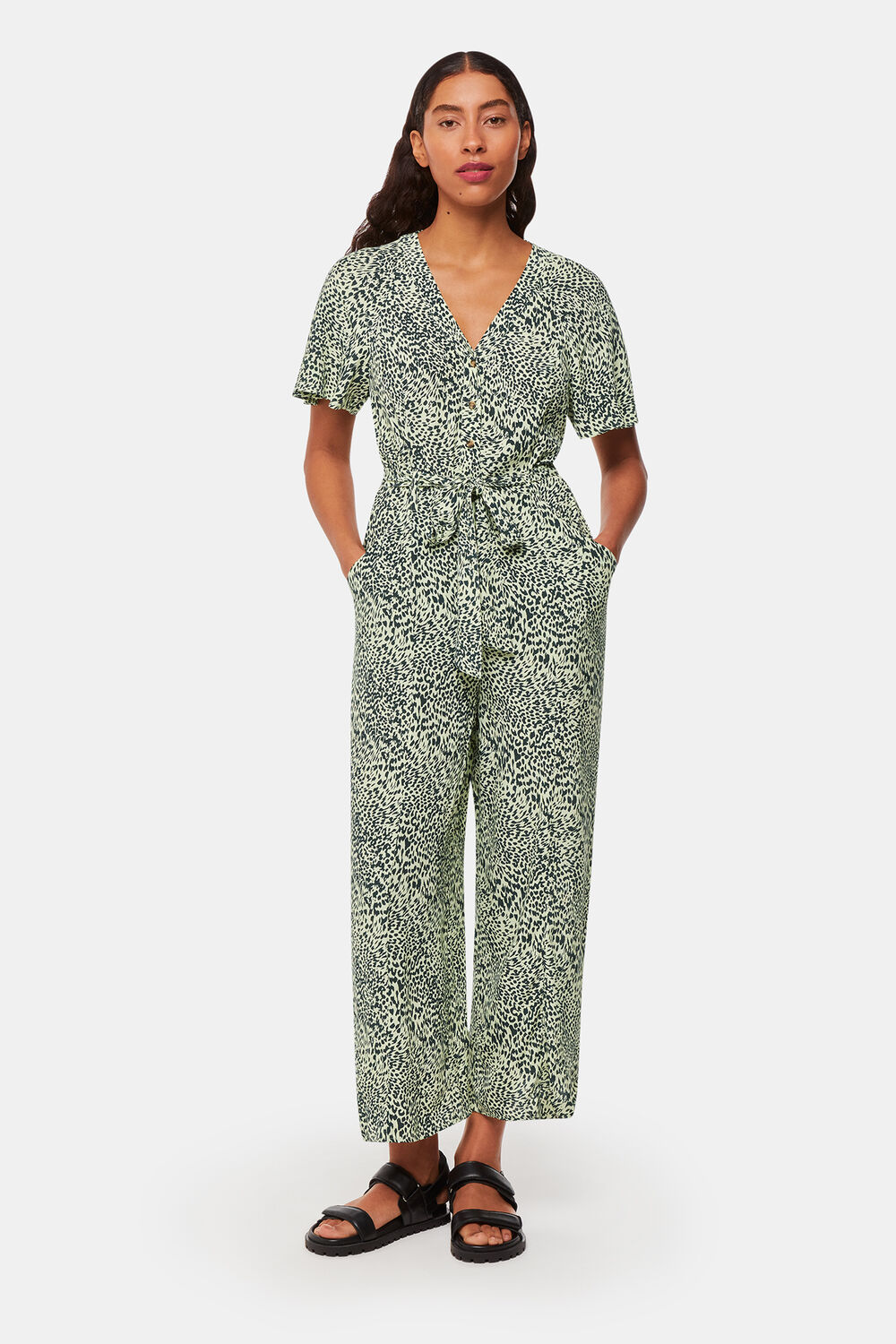 Diagonal Leopard Jumpsuit
