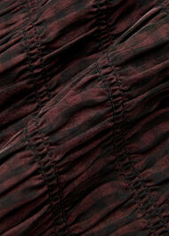 Checked Shirred Dress