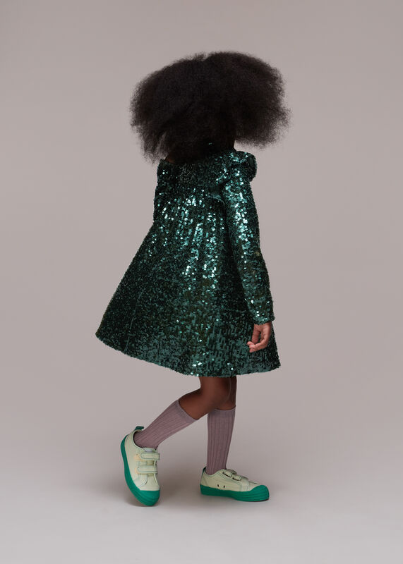 Dark Green Alma Sequin Dress