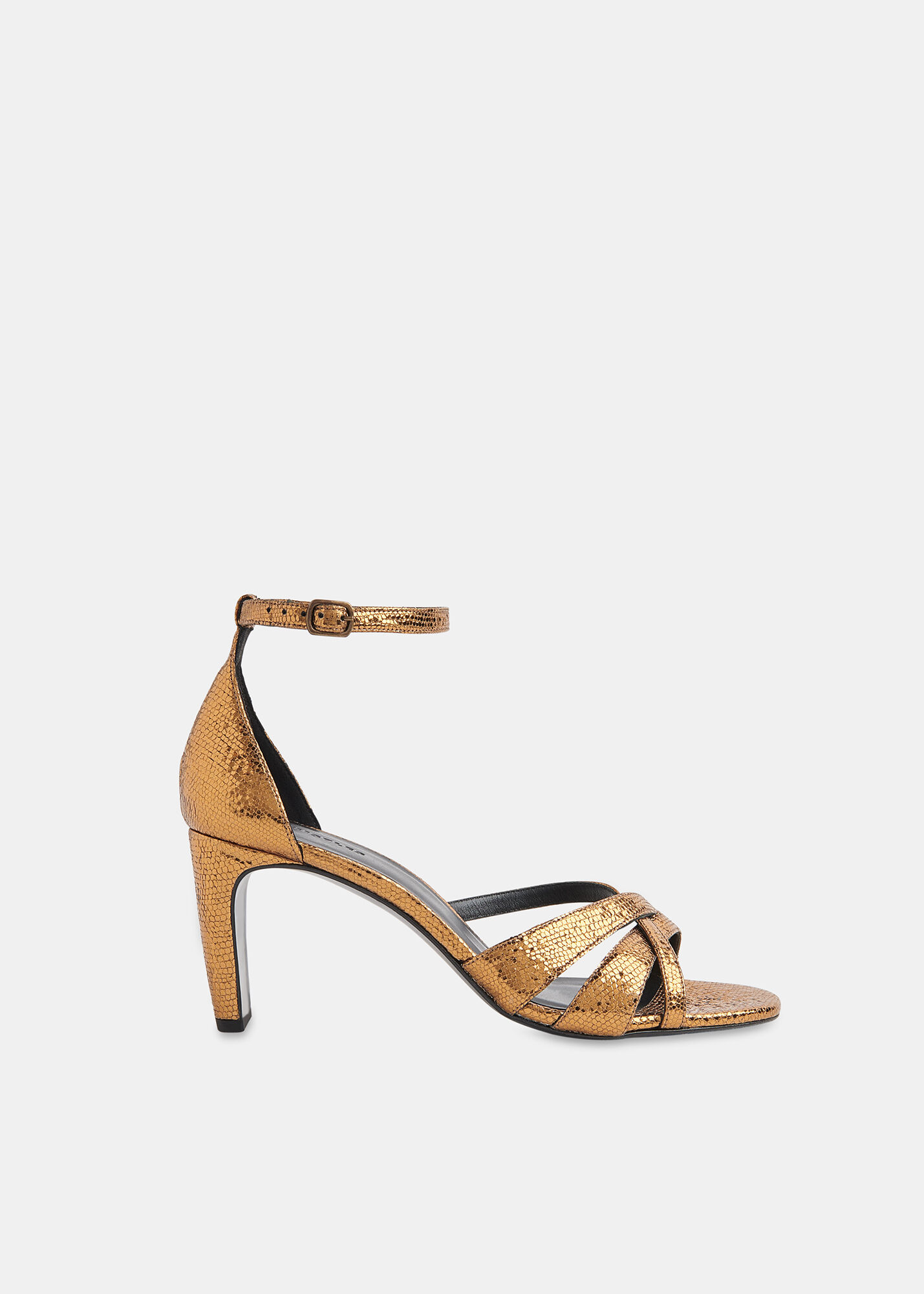 Gold leather clearance sandals heels