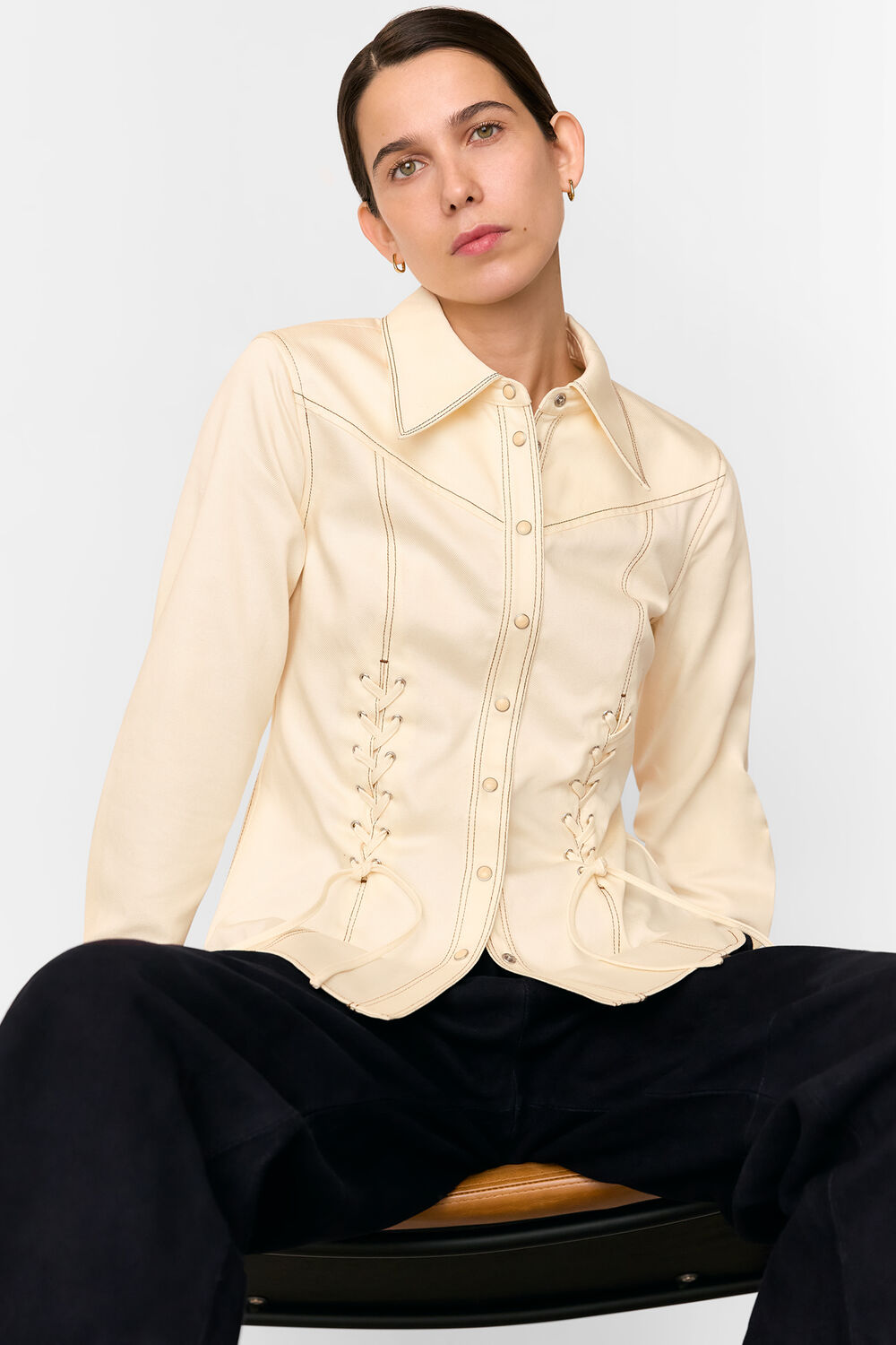 White Addison Lace Detail Shirt