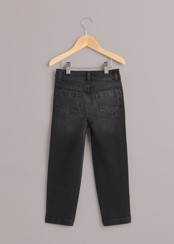 Black Stretch Barrel Leg Jean