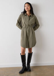 Ring Detail Shirt Twill Dress