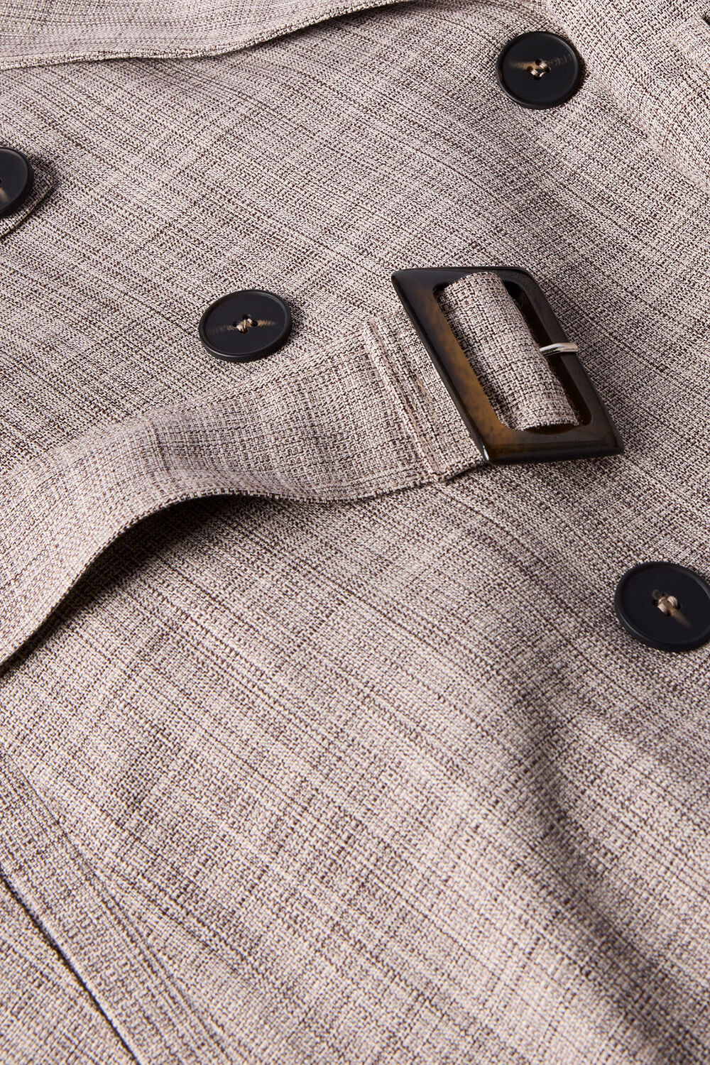 Grey Checked Trench Coat