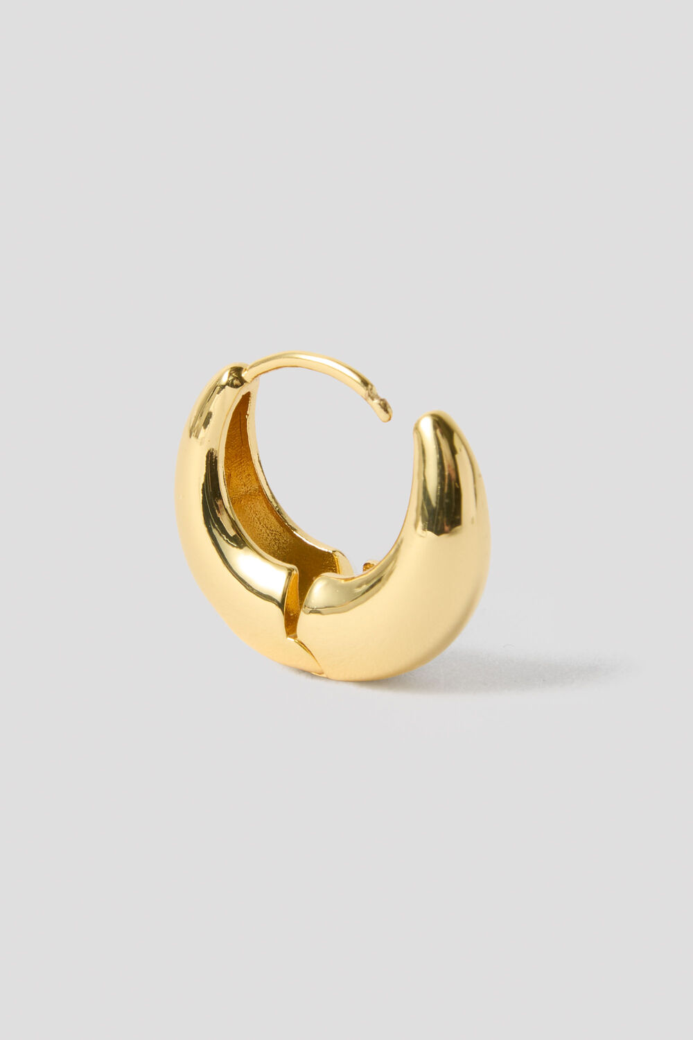 Gold Curved Huggie Hoop