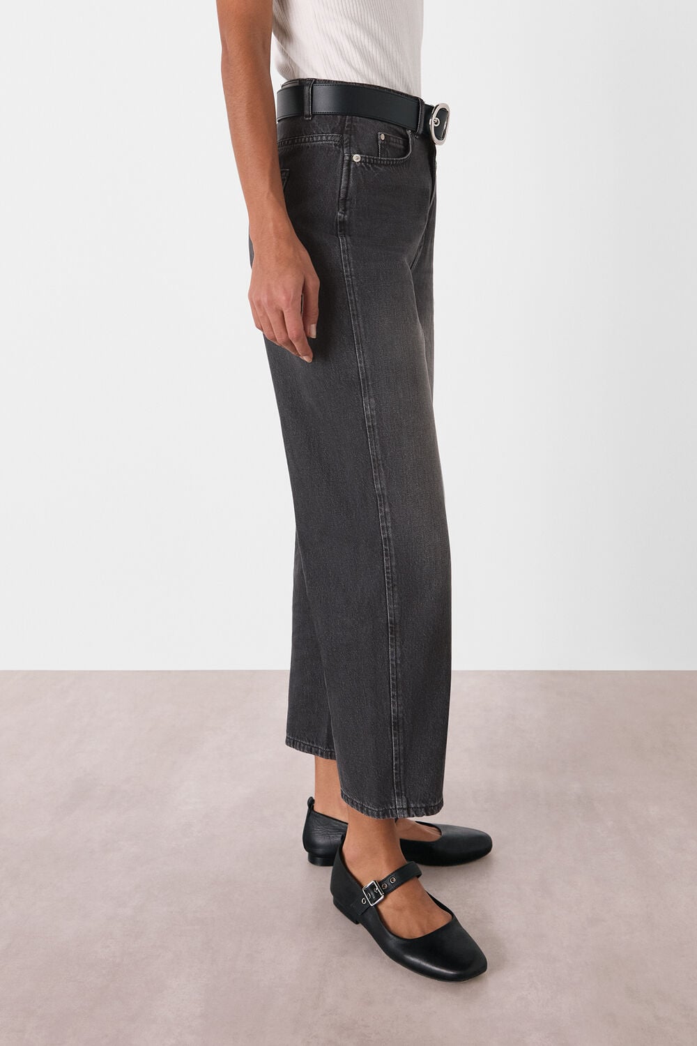 Grey Authentic Barrel Leg Jean