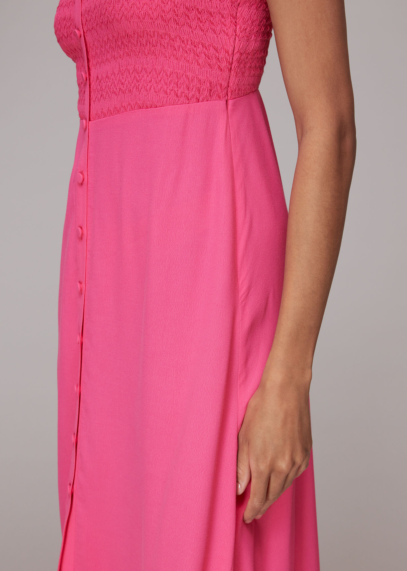 Pink Gracia Smocked Dress WHISTLES