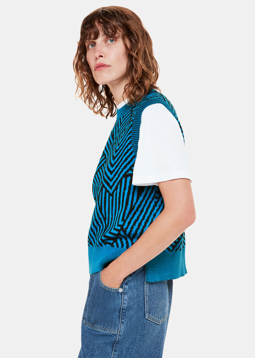 Striped Corners Jacquard Tank