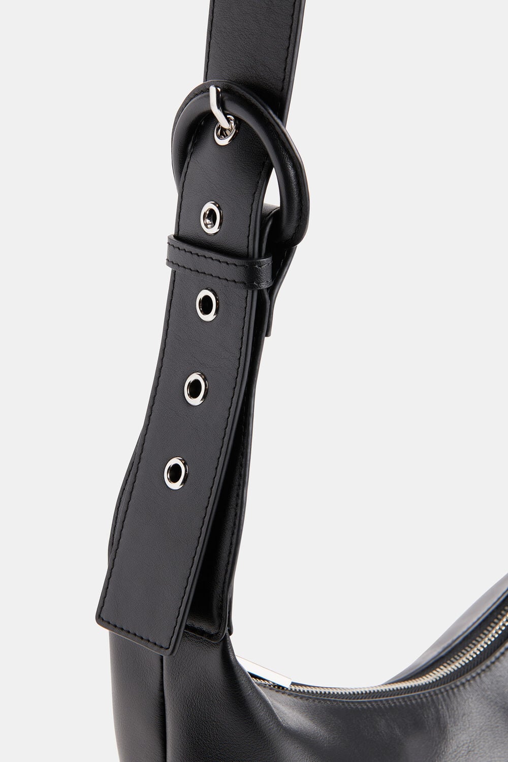 Black Sia Curved Crossbody Bag