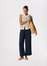 Wide Crop Cheesecloth Trouser