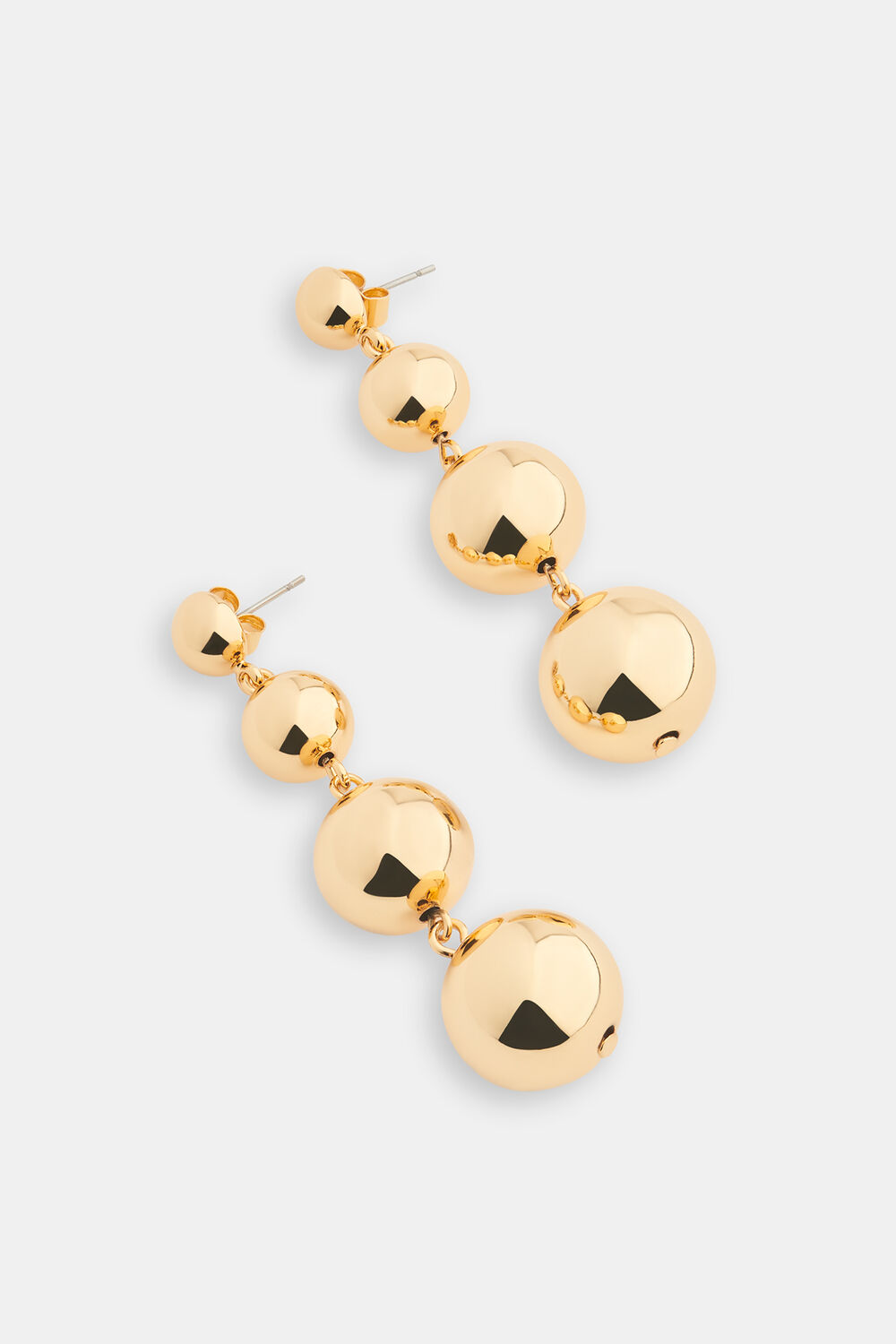 Gold Sphere Drop Earring