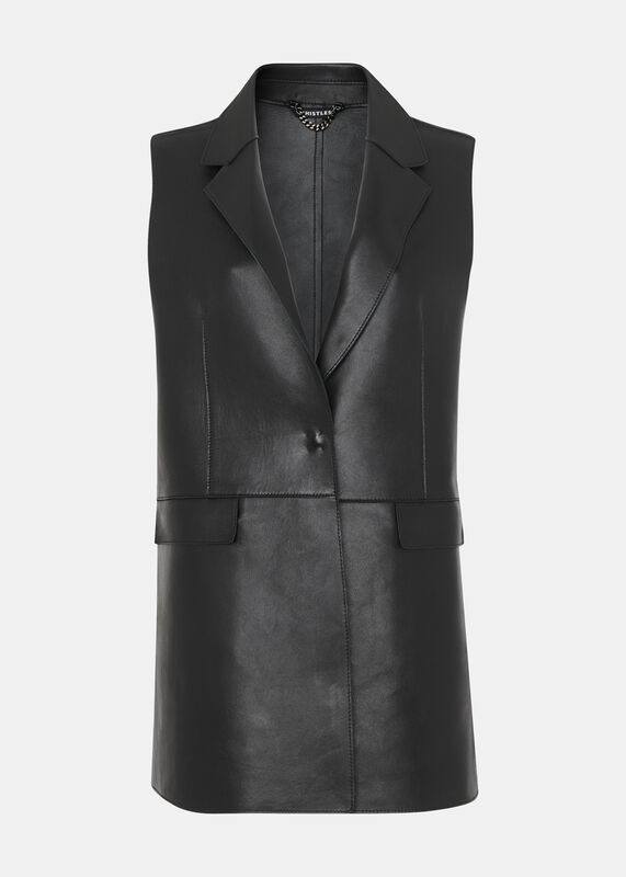 Black Edna Clean Bonded Waistcoat