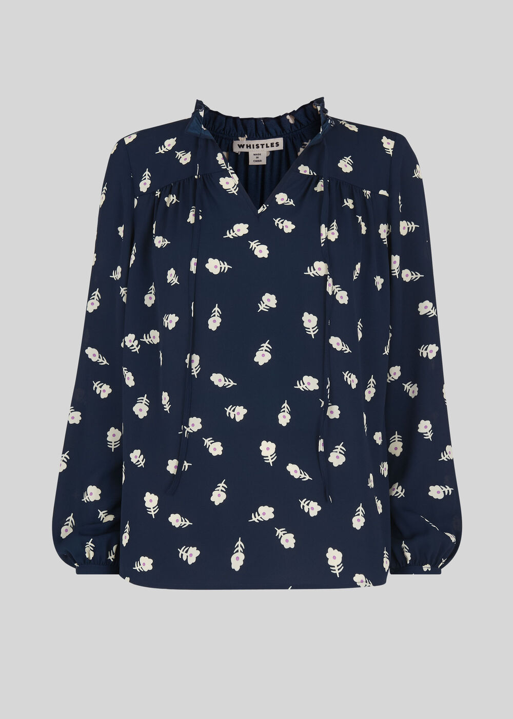 Rowan Print Layla Blouse Navy/Multi