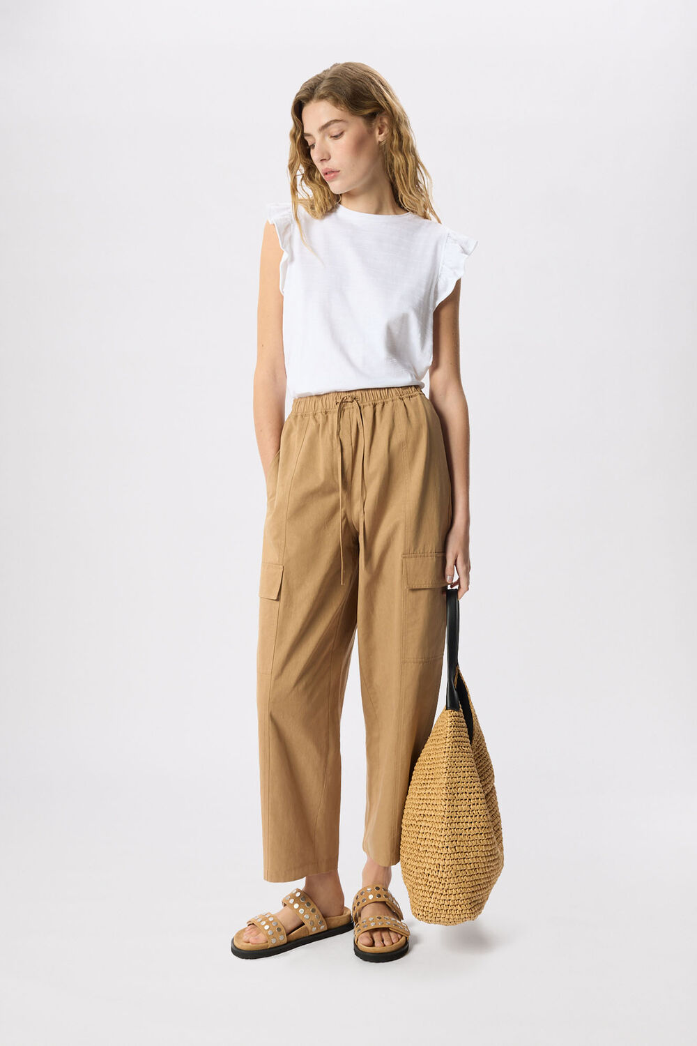 Frill Sleeve Broderie Tee