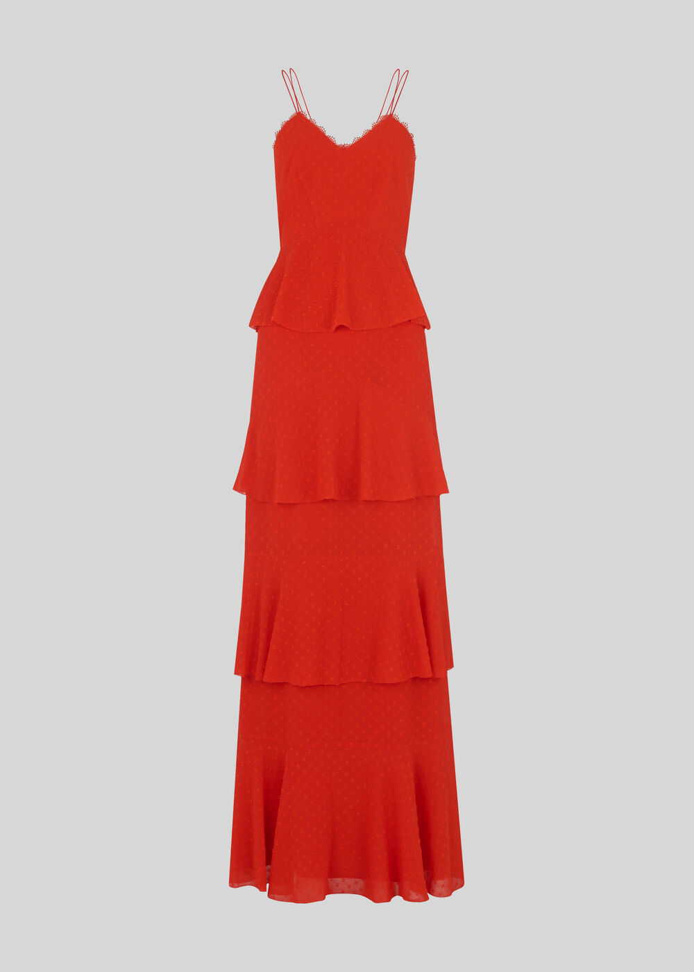 chinese dress ladies Pamela Scarlet Enchanting Ruffled Tiered Maxi Dress S / Shorter Ver. (Height Less Than 155cm)