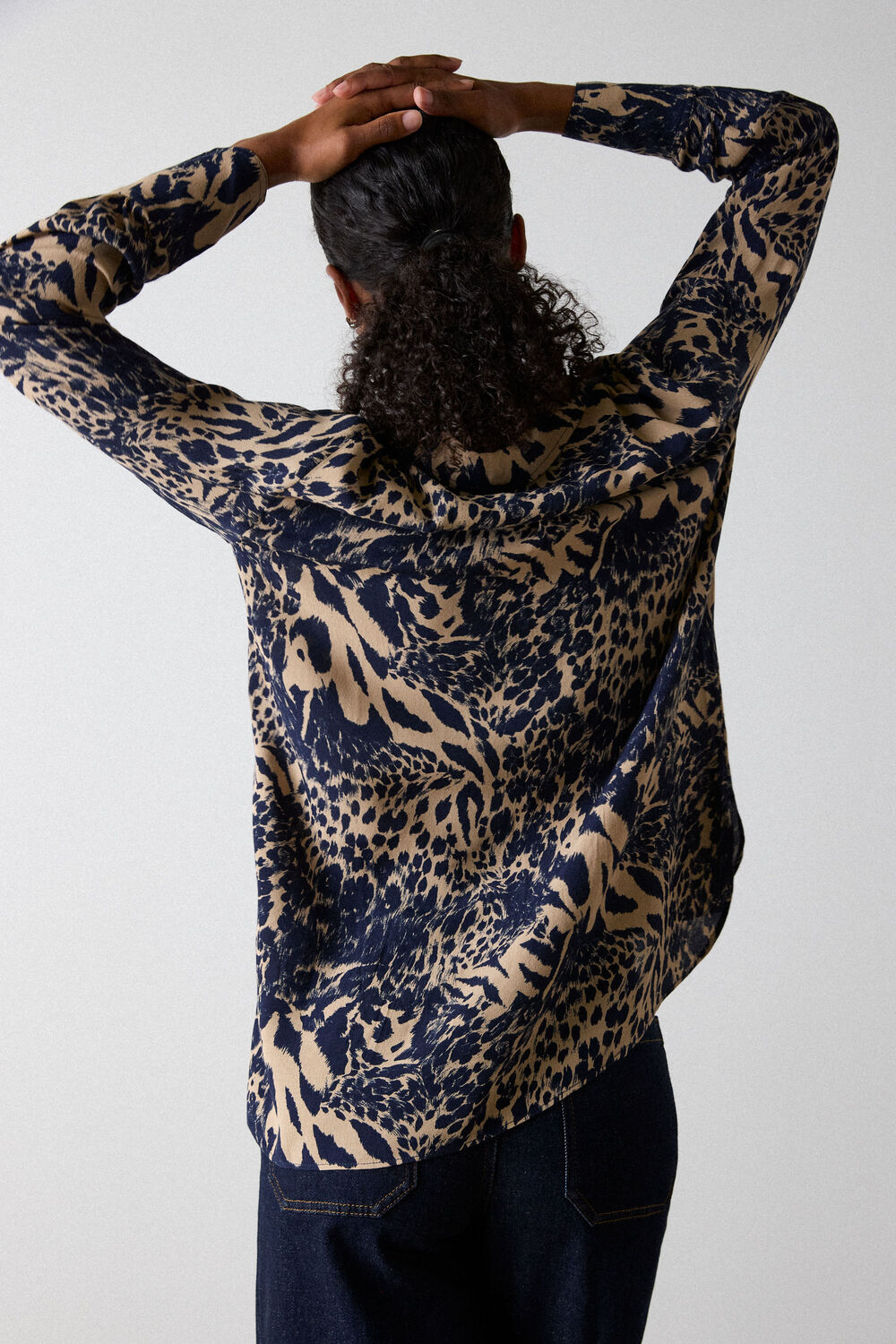 Patchwork Leopard Print Shirt