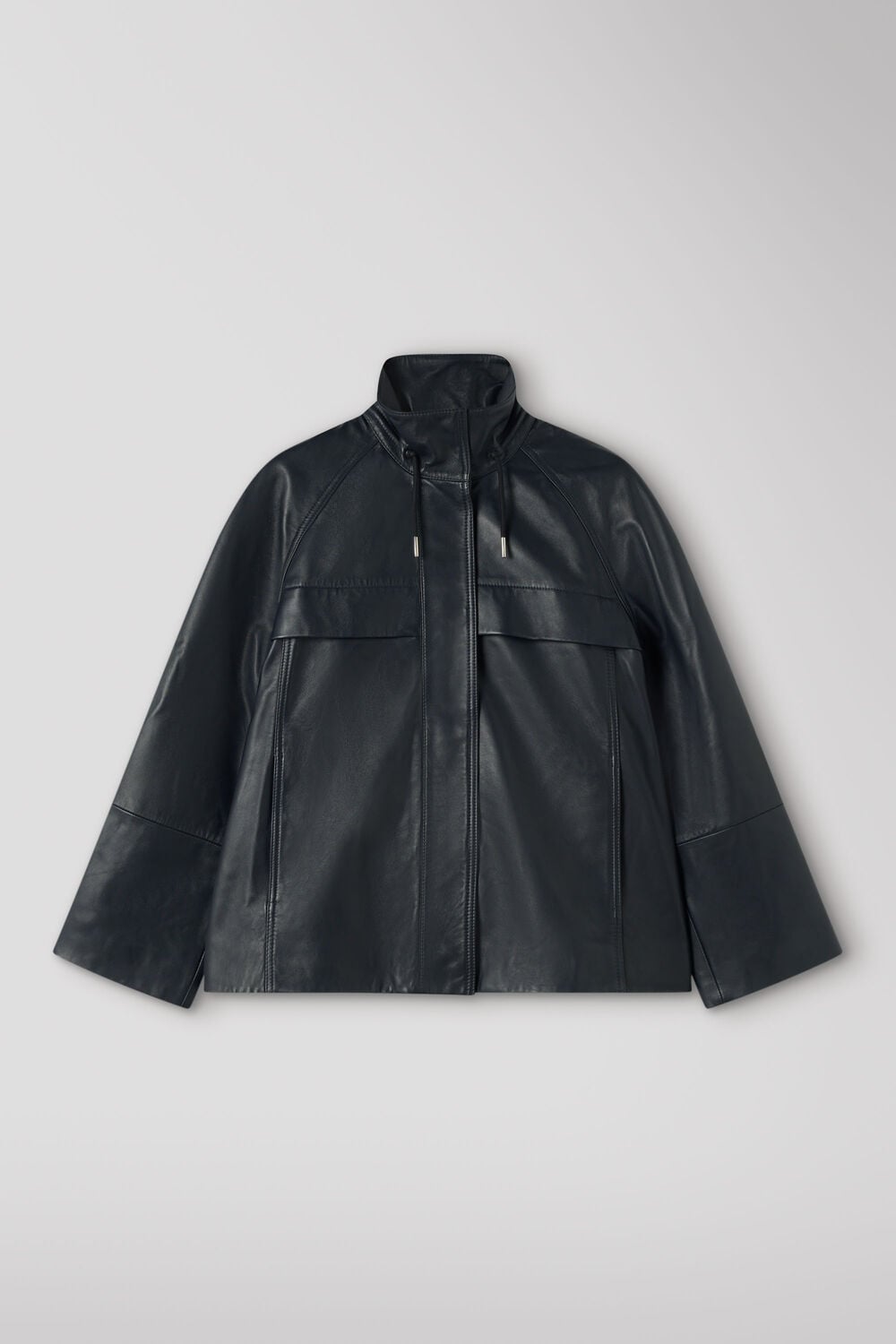 Leather Funnel Neck Anorak