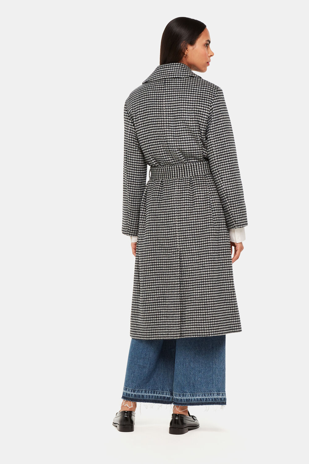 Celia Houndstooth Wrap Coat
