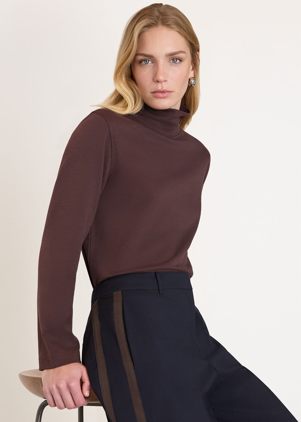 Long Sleeve Funnel Neck Jersey