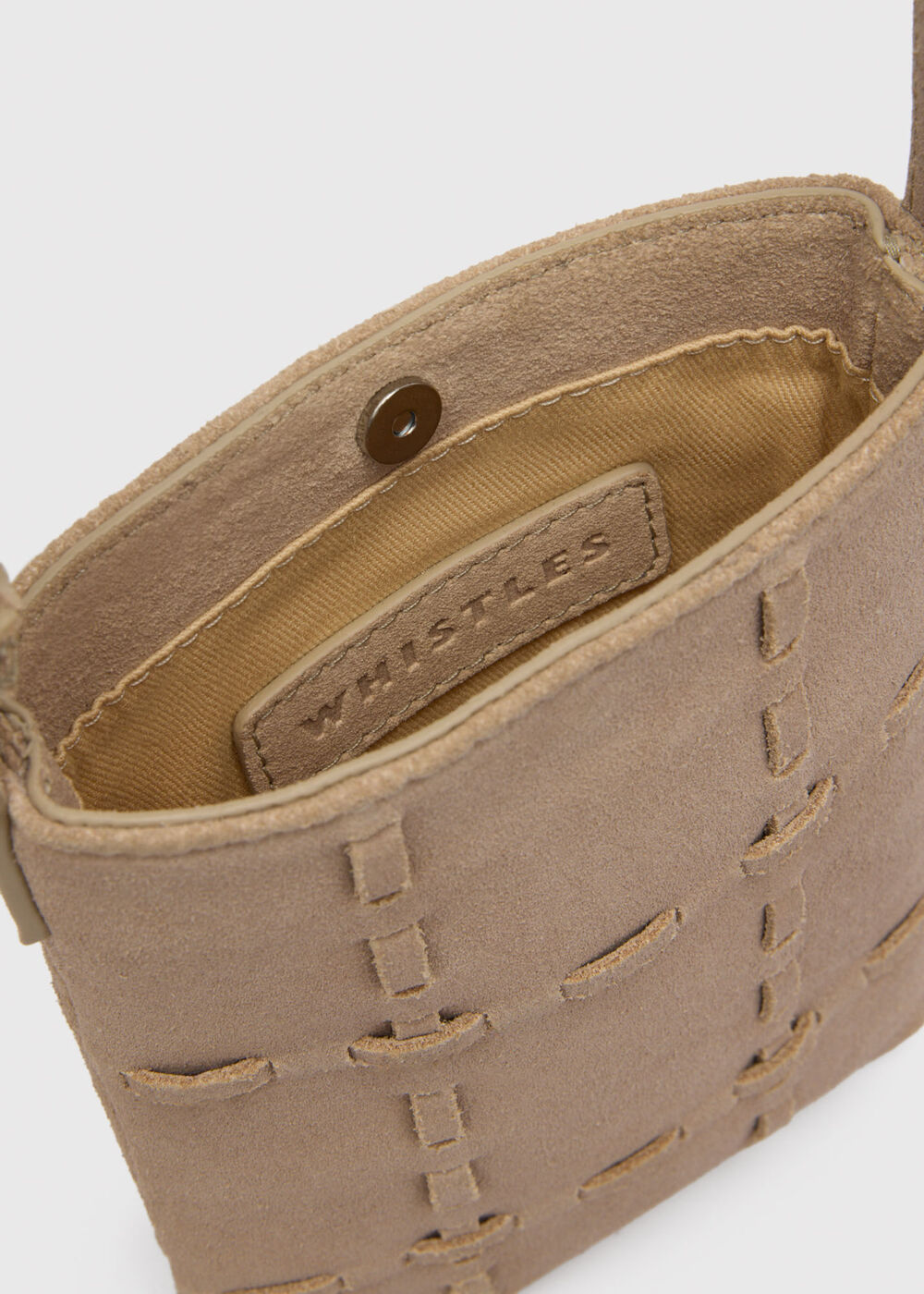 Suede Whipstitch Phone Bag