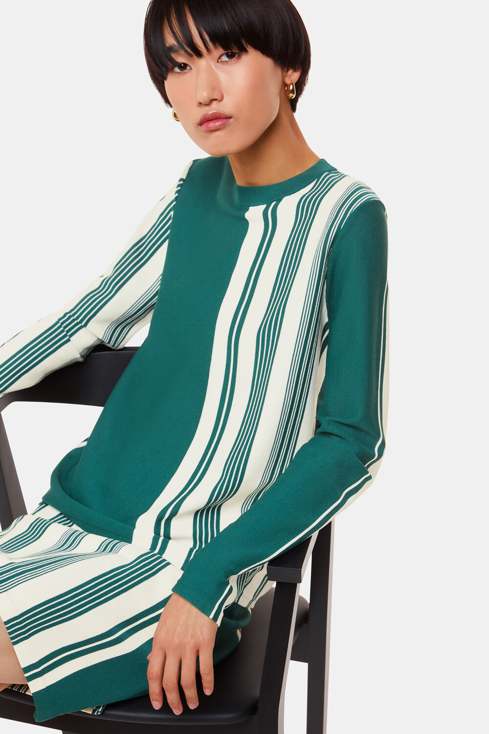 Vertical Stripe Knitted Skirt