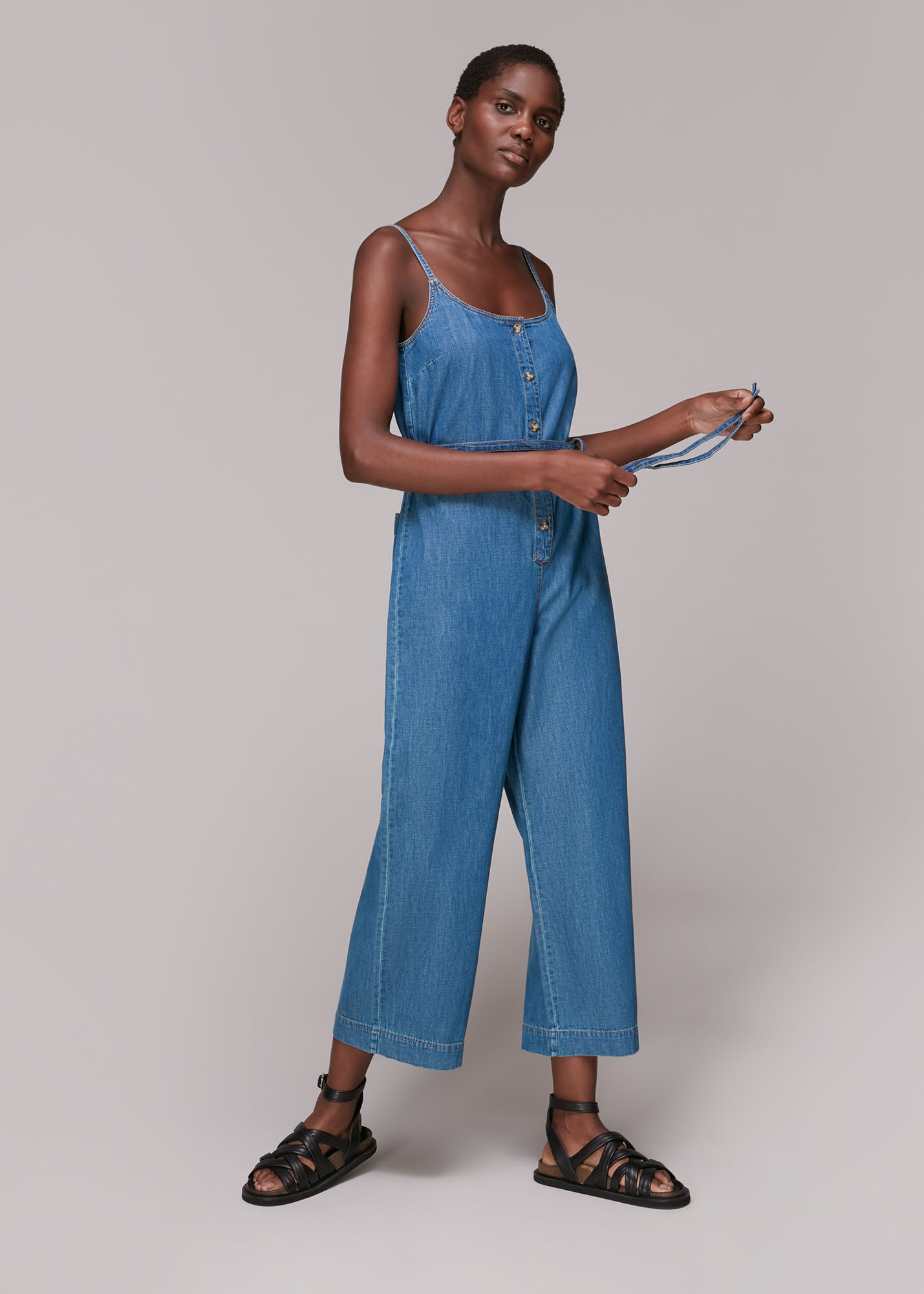 Whistles denim jumpsuit top