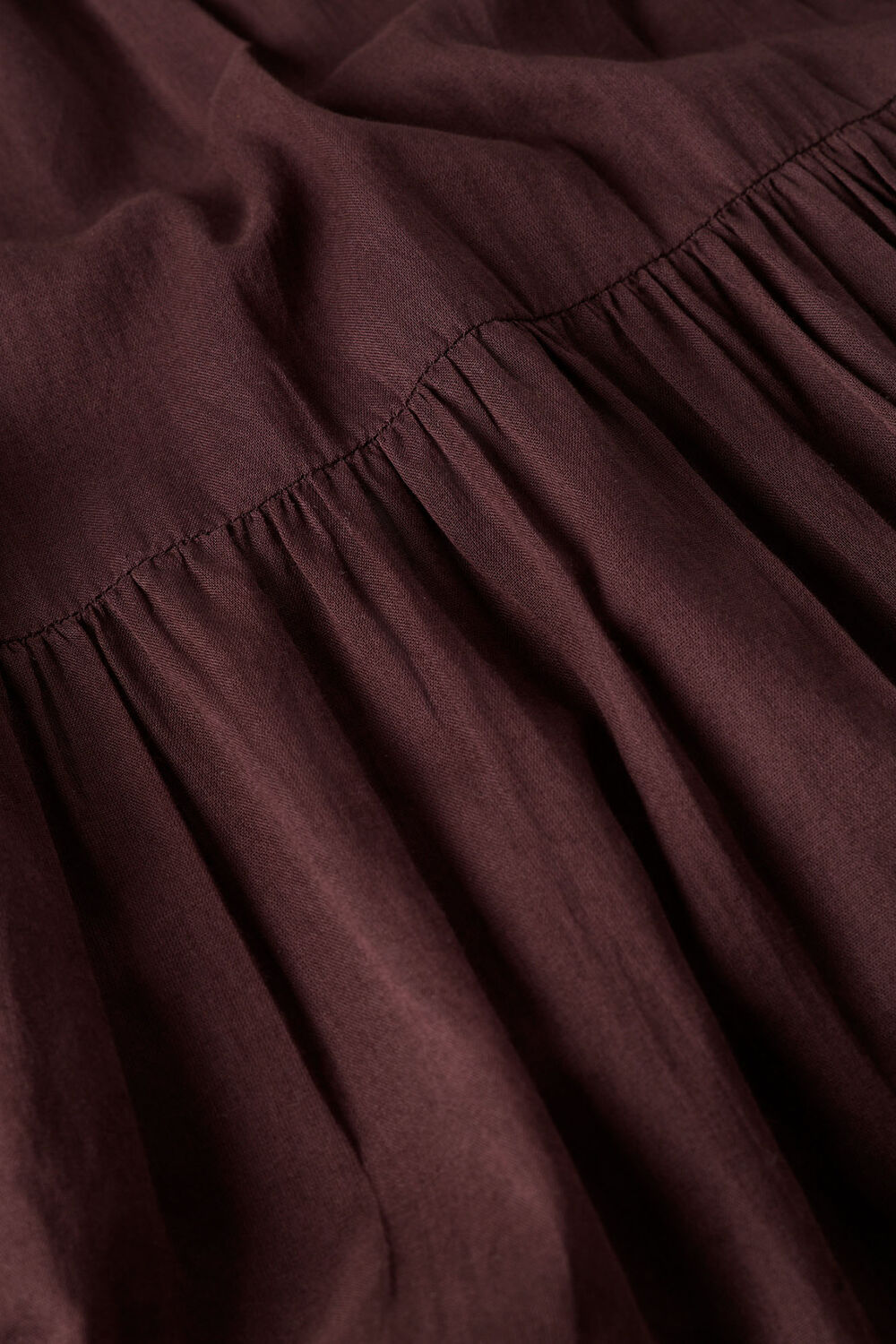 Brown Cotton Maxi V Neck Sundress