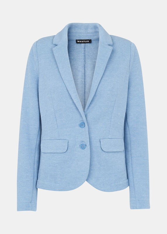 Blue Slim Jersey Jacket