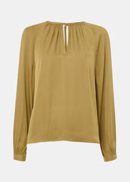 Gathered Satin Blouse