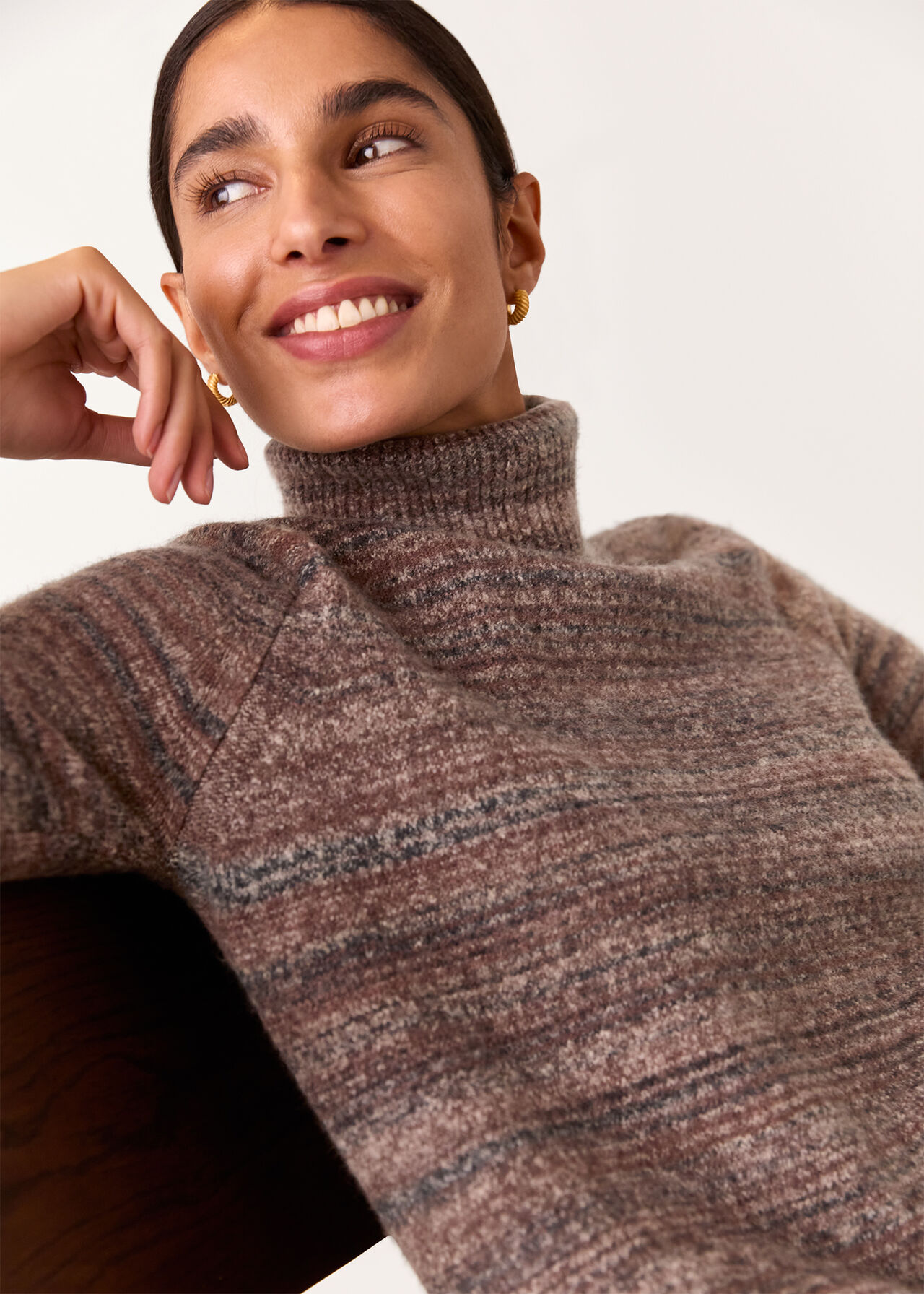 Textured Funnel Neck Knit