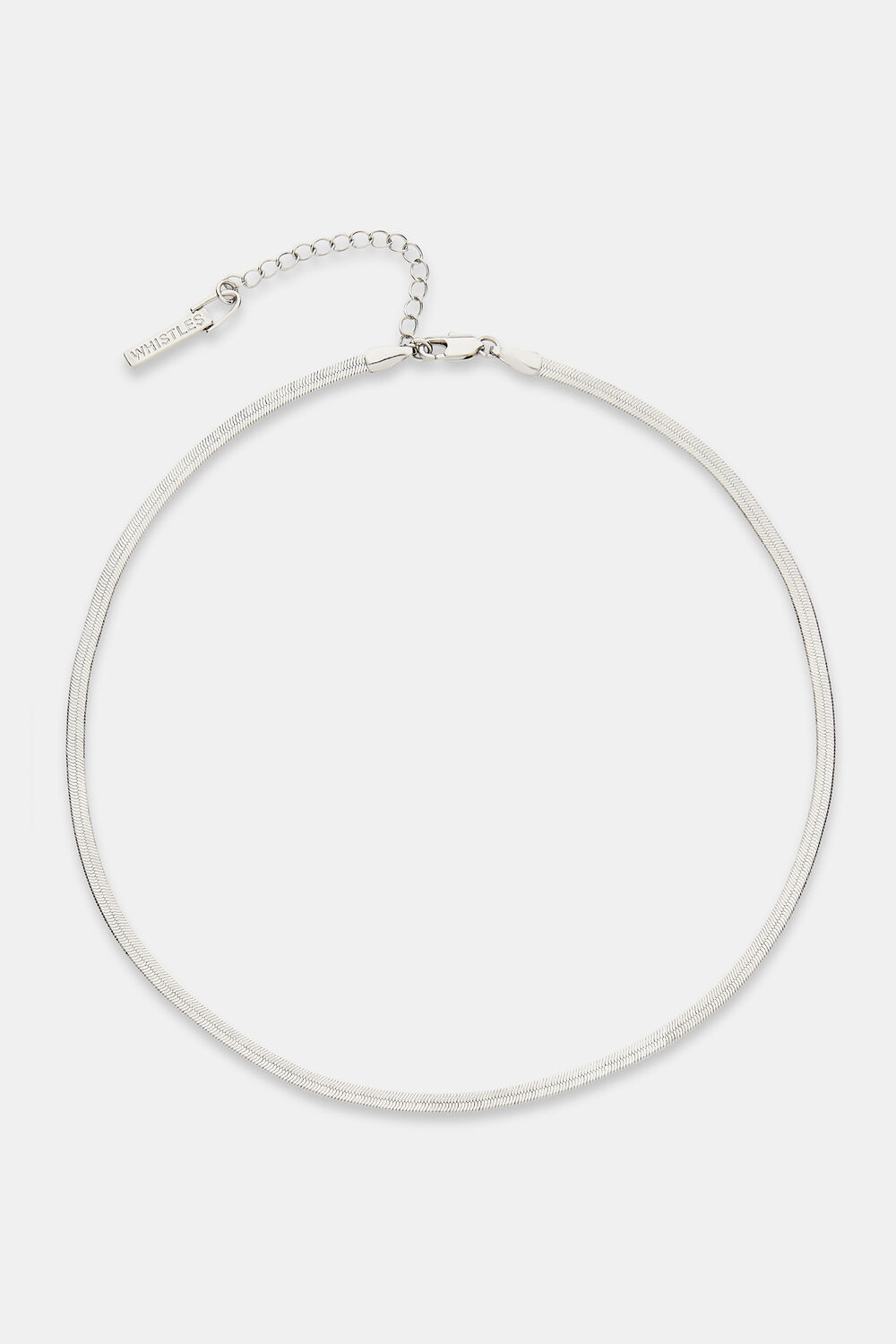 Silver Flat Snake Chain Necklace