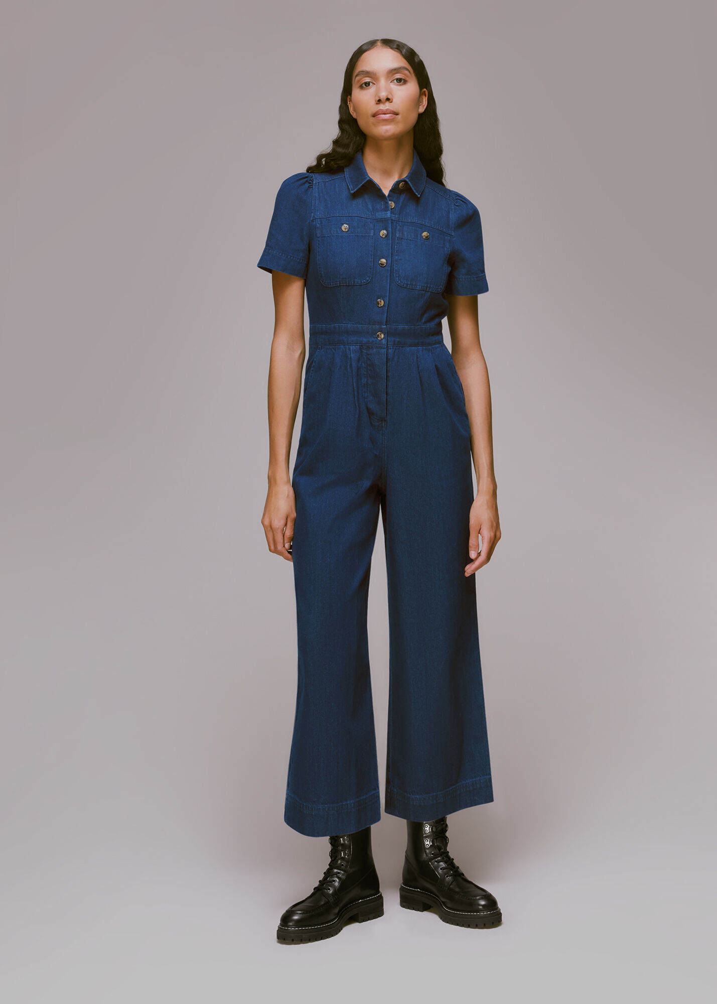 Denim Emma Denim Jumpsuit WHISTLES
