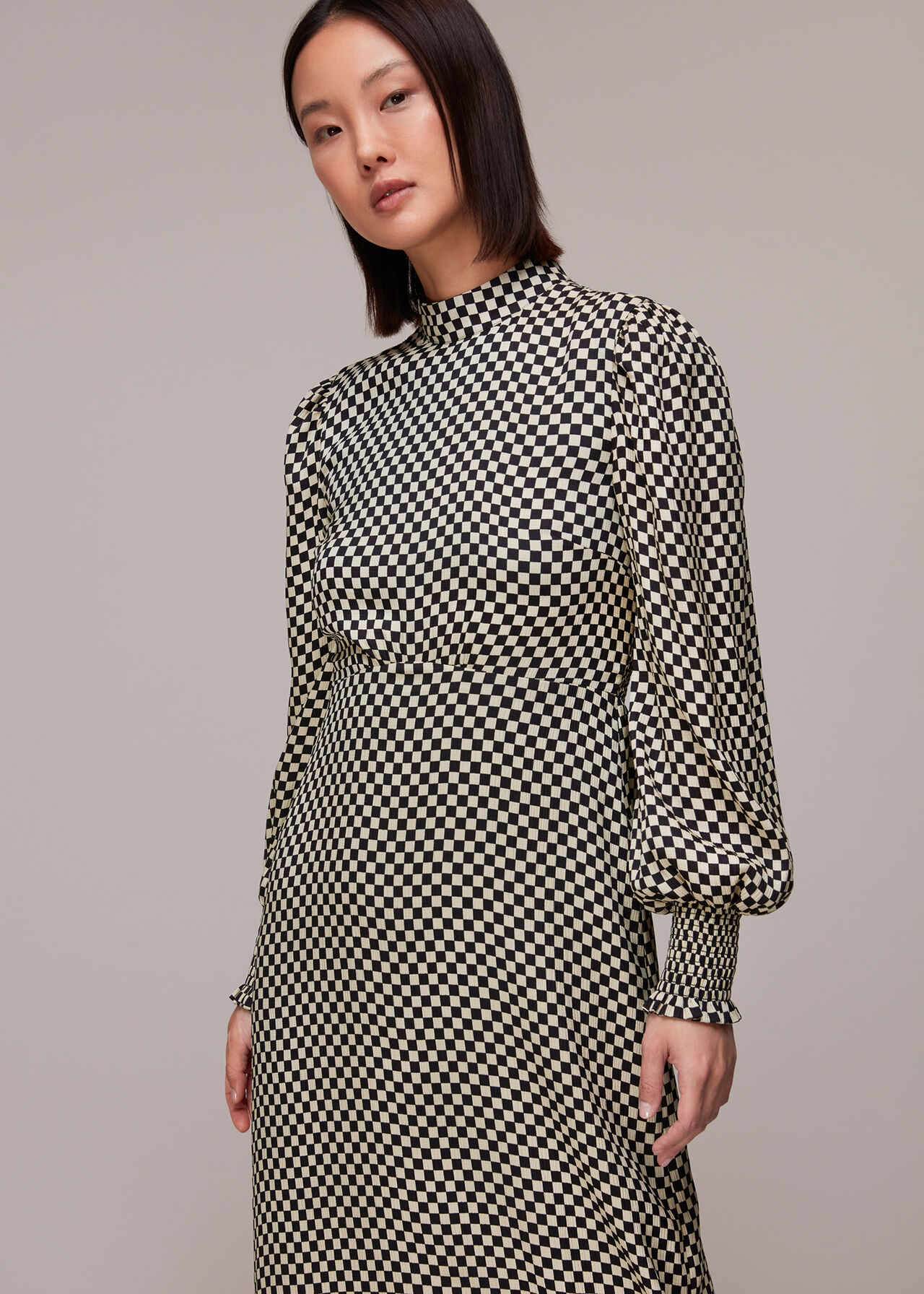 Darcie Checkerboard Midi Dress