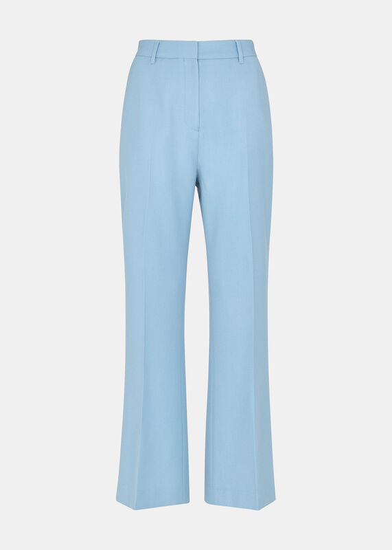 Blue Wool Blend Tailored Trouser