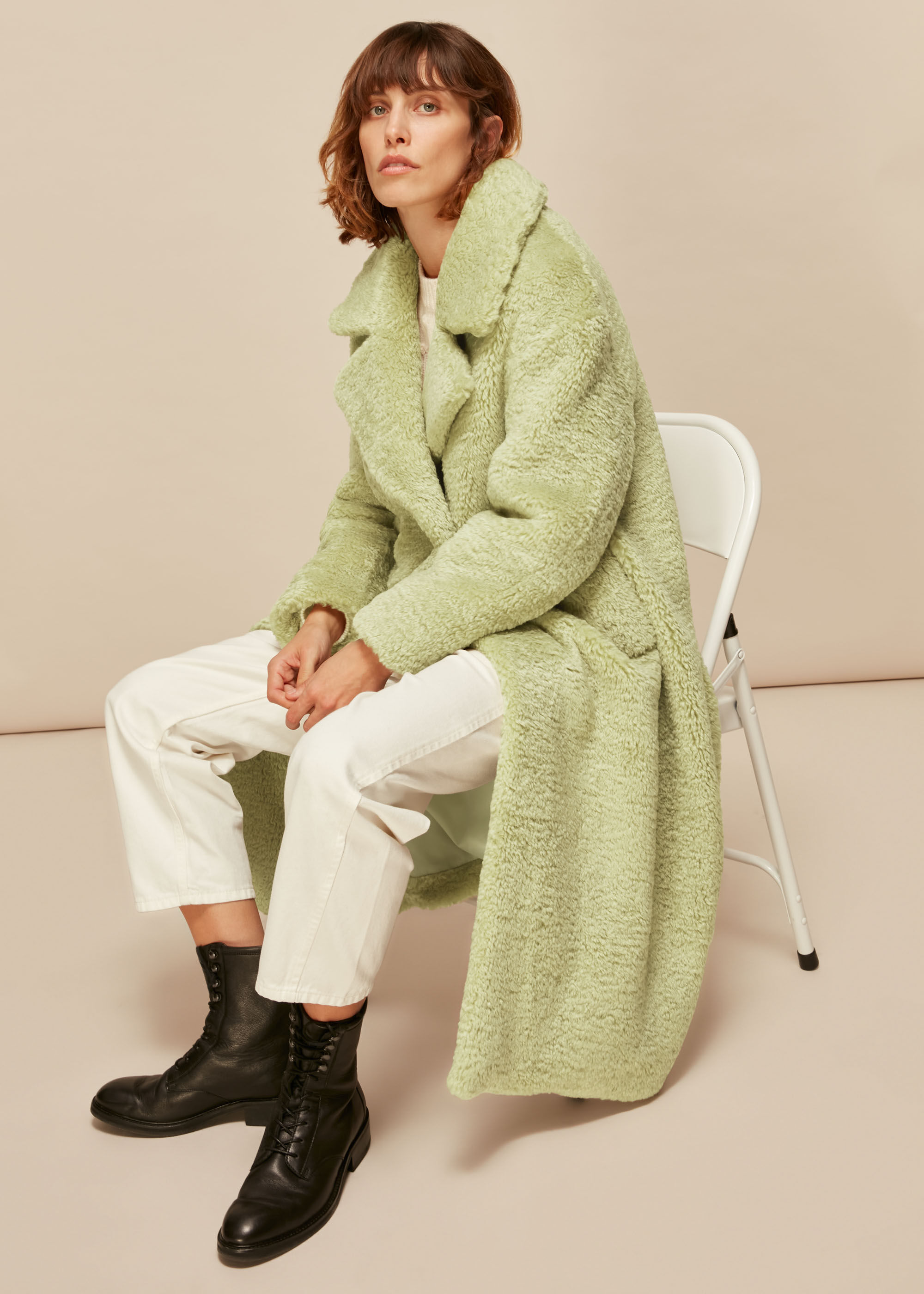 Pale green coat online
